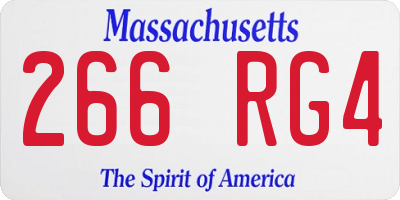 MA license plate 266RG4