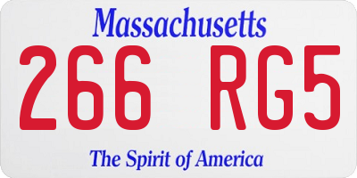 MA license plate 266RG5