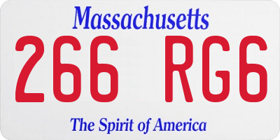 MA license plate 266RG6