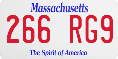 MA license plate 266RG9