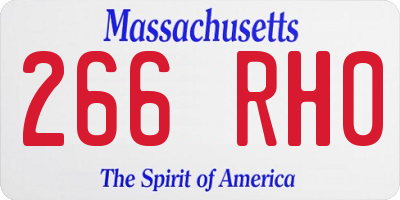 MA license plate 266RH0