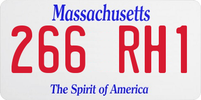 MA license plate 266RH1