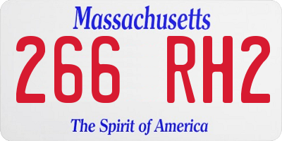 MA license plate 266RH2