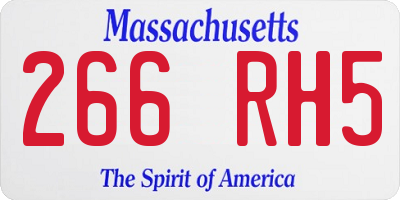 MA license plate 266RH5