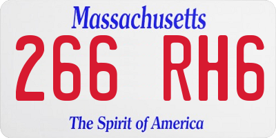 MA license plate 266RH6