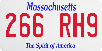 MA license plate 266RH9