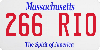 MA license plate 266RI0