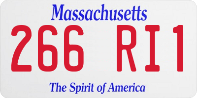 MA license plate 266RI1