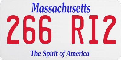 MA license plate 266RI2