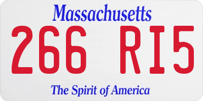 MA license plate 266RI5
