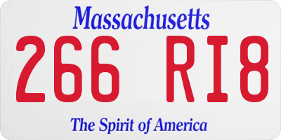 MA license plate 266RI8