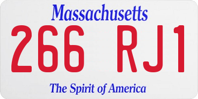 MA license plate 266RJ1