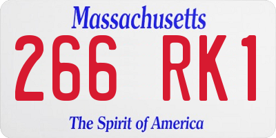 MA license plate 266RK1
