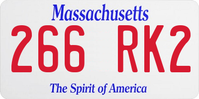 MA license plate 266RK2