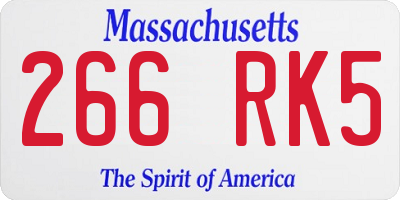 MA license plate 266RK5