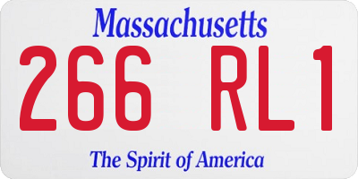MA license plate 266RL1