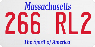 MA license plate 266RL2