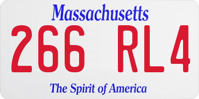 MA license plate 266RL4