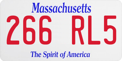 MA license plate 266RL5