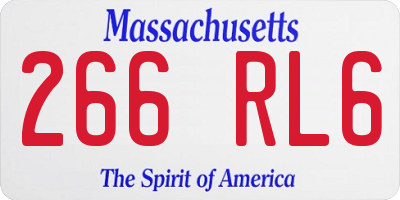 MA license plate 266RL6
