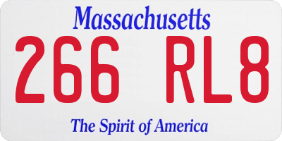 MA license plate 266RL8