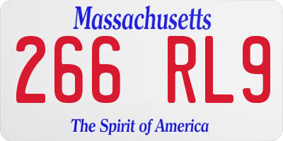 MA license plate 266RL9