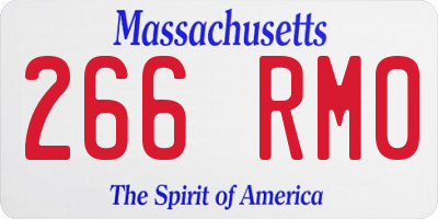 MA license plate 266RM0