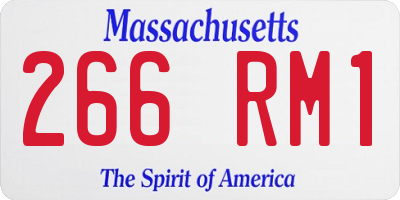 MA license plate 266RM1