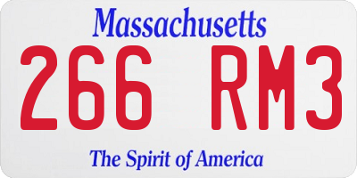 MA license plate 266RM3