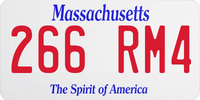 MA license plate 266RM4