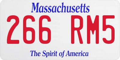 MA license plate 266RM5