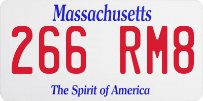 MA license plate 266RM8