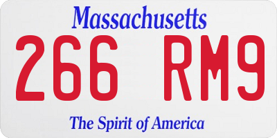 MA license plate 266RM9