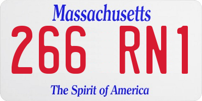 MA license plate 266RN1