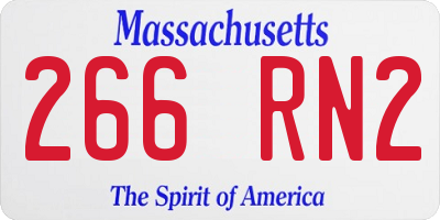 MA license plate 266RN2