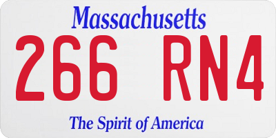 MA license plate 266RN4