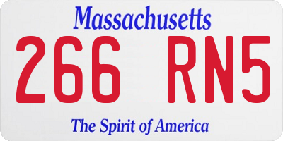 MA license plate 266RN5