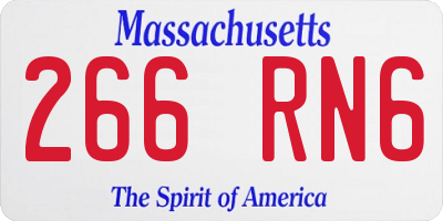 MA license plate 266RN6