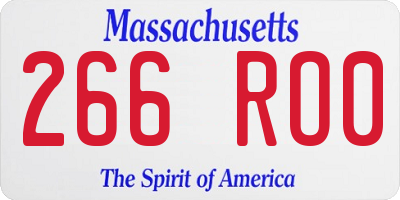 MA license plate 266RO0