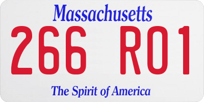 MA license plate 266RO1
