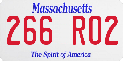 MA license plate 266RO2
