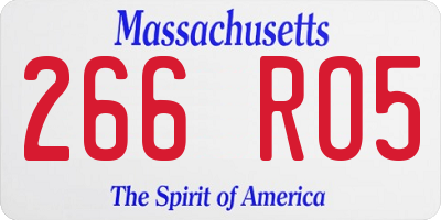 MA license plate 266RO5