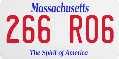 MA license plate 266RO6