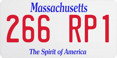 MA license plate 266RP1