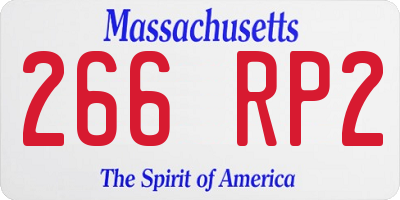 MA license plate 266RP2