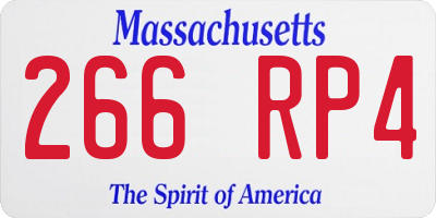 MA license plate 266RP4