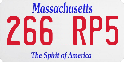 MA license plate 266RP5