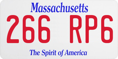 MA license plate 266RP6
