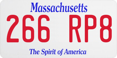MA license plate 266RP8