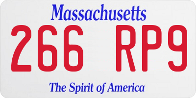 MA license plate 266RP9
